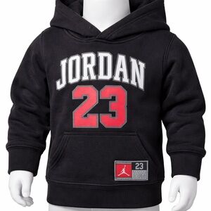 Jordan Black Hoodie with Red 23 and White Logo Patch